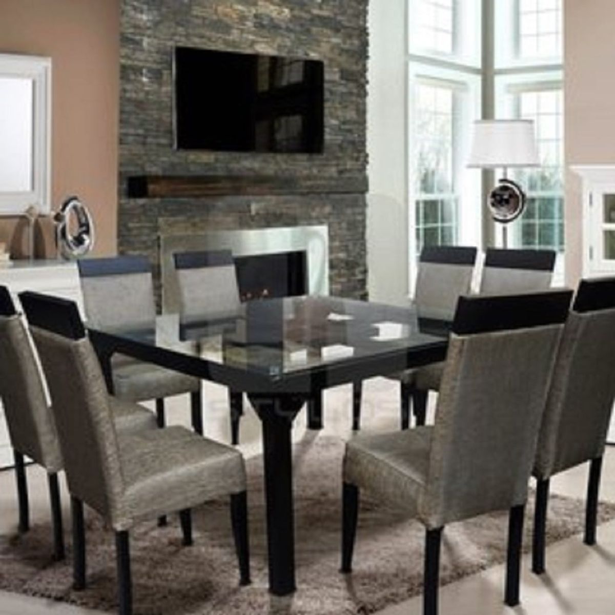 MOBILIARI - Mobiliari Juego De Comedor 8 Sillas Apolo Gris