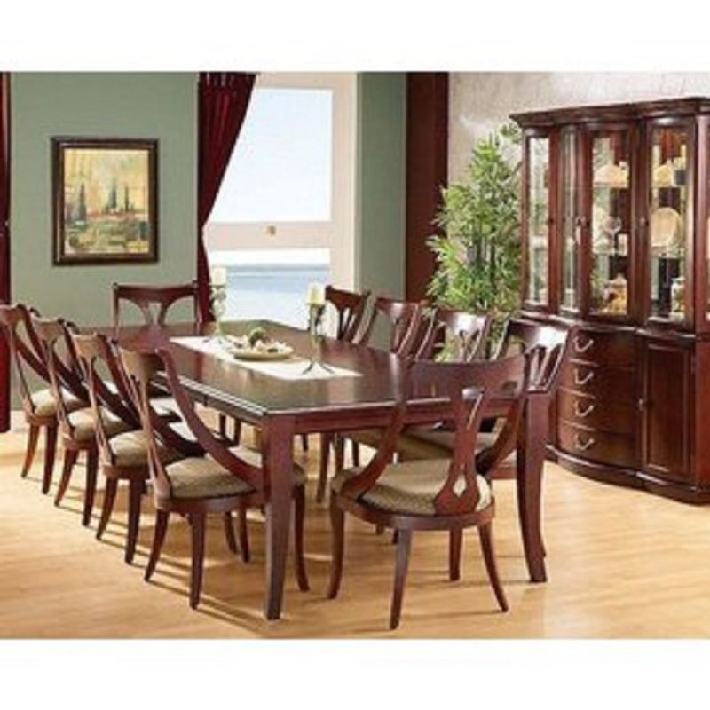 DMUEBLES - Juego De Comedor 10 Sillas Aragon Nogal