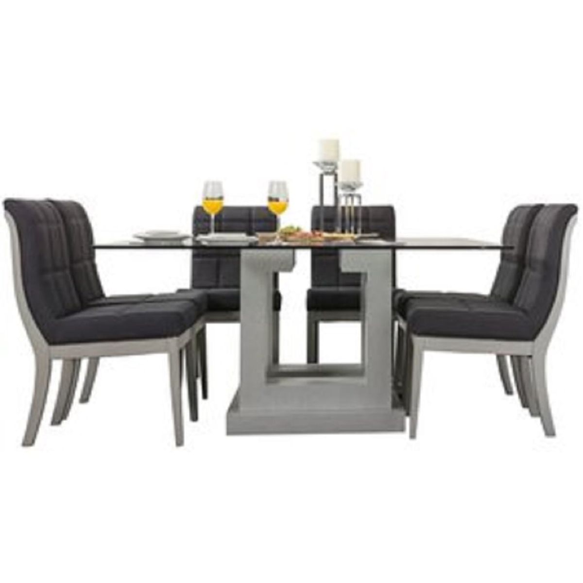 MOBILIARI - Mobiliari Juego De Comedor 6 Sillas Kristie Gris