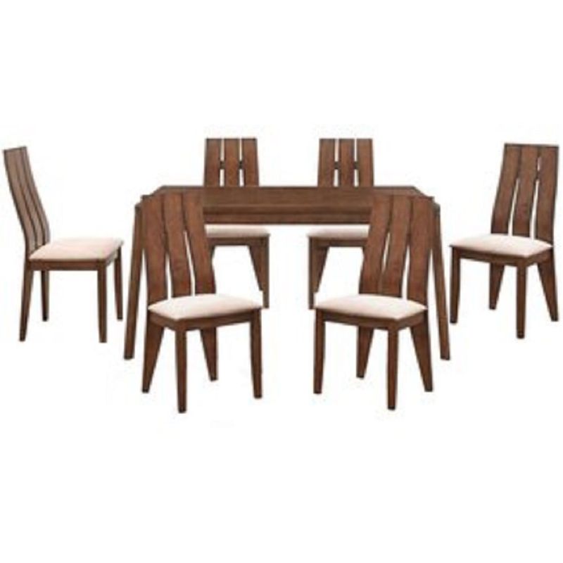 MOBILIARI - Mobiliari Juego De Comedor 6 Sillas Karol Nogal Claro