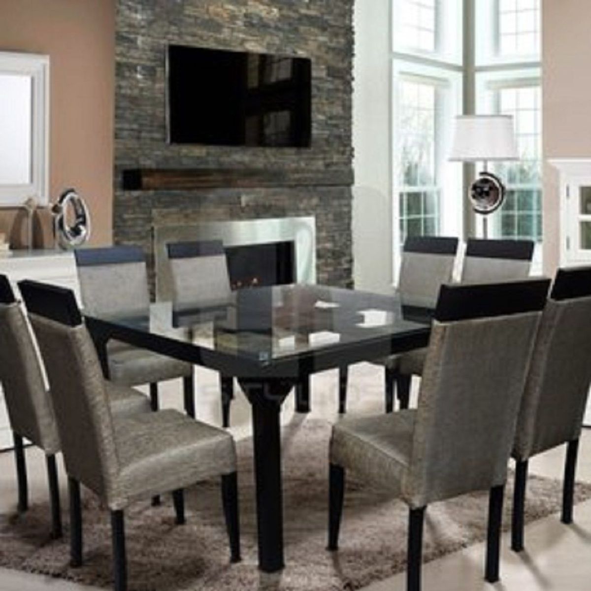 MOBILIARI - Mobiliari Juego De Comedor 8 Sillas Apolo Gris