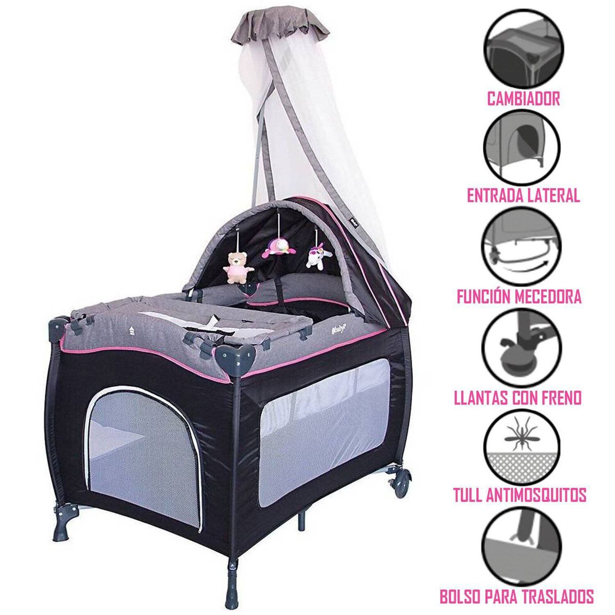 EBABY - Cuna Corral Mecedora Sally