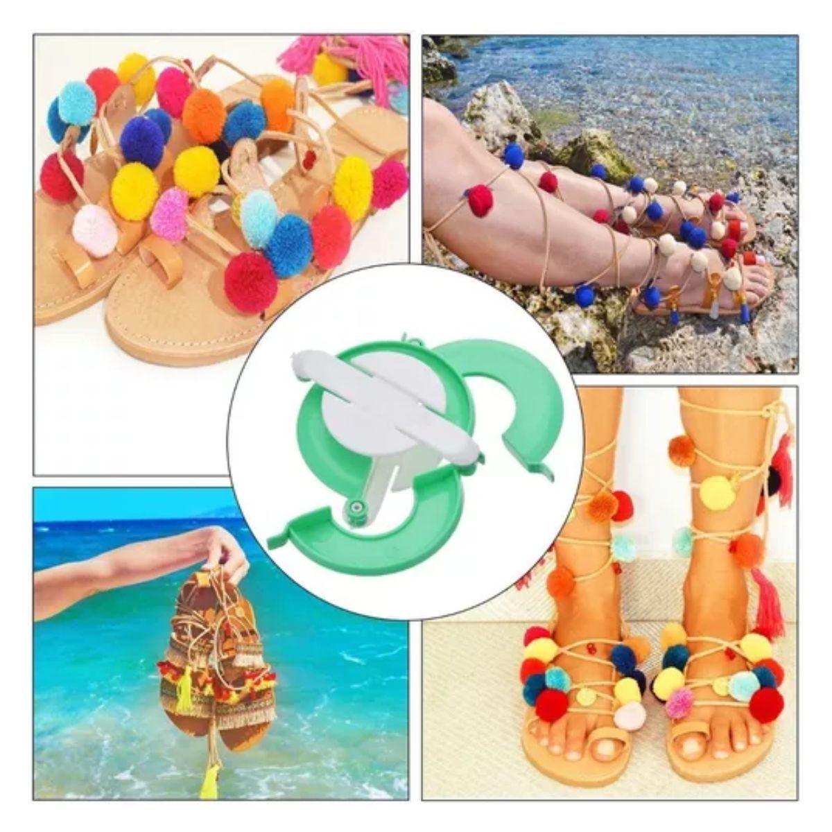 GENERICO - Kit Para Hacer Pompones Hacer Bolas Tejer Manualidades Lana