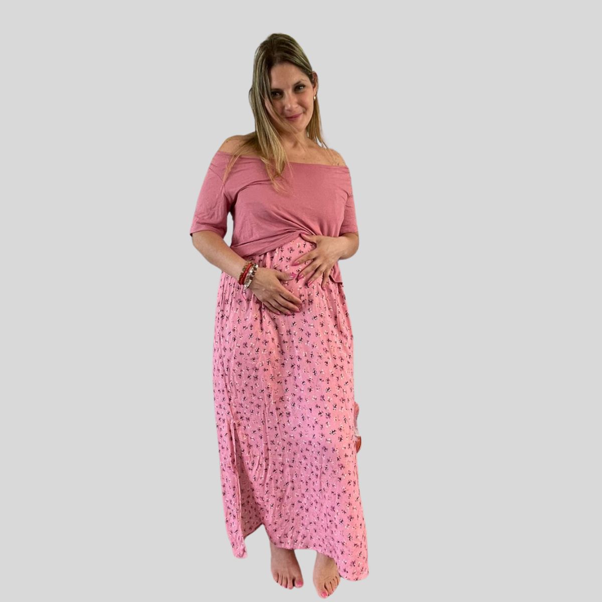 GENERICO - Vestidos Maternal Maxi Polo Sistema Lactancia BCxy Lenceria Maternal