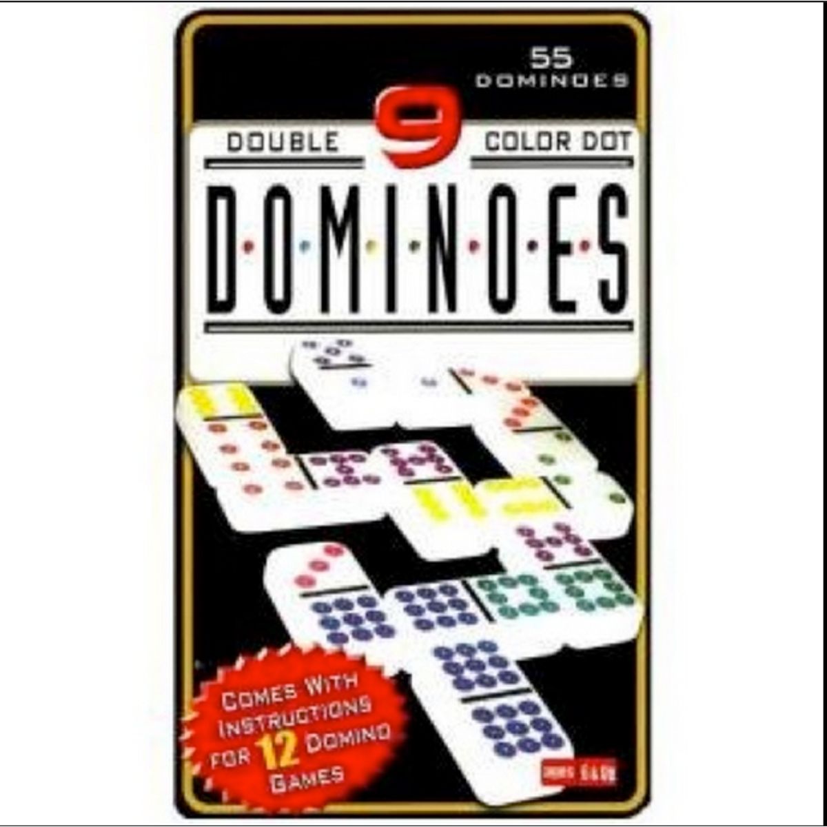 GENERICO - Set dominoes double 9 color dot - fichas de domino 55 pz.