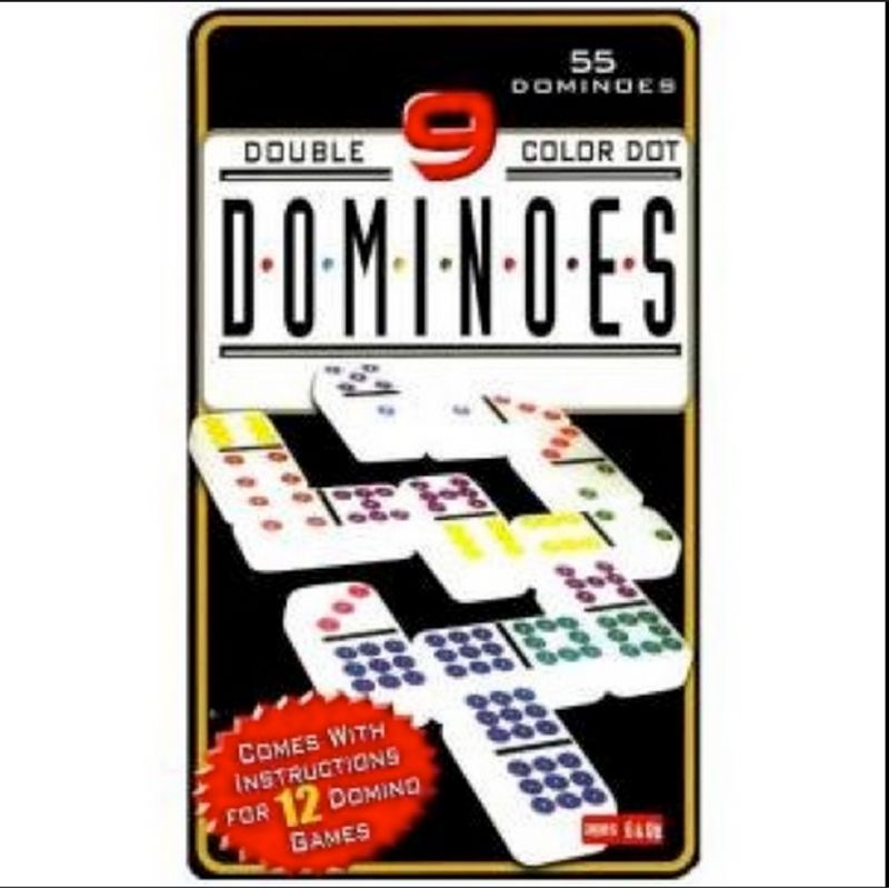 GENERICO - Set dominoes double 9 color dot - fichas de domino 55 pz.