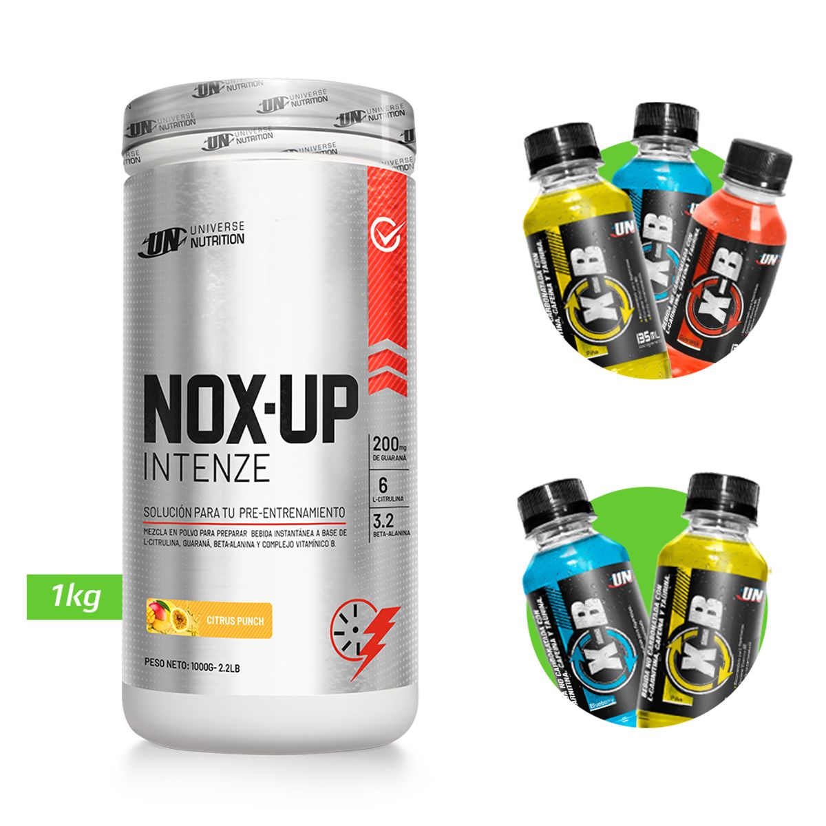 UNIVERSE NUTRITION - Nox up intenze 1 kg pre entreno un citrus punch + regalos