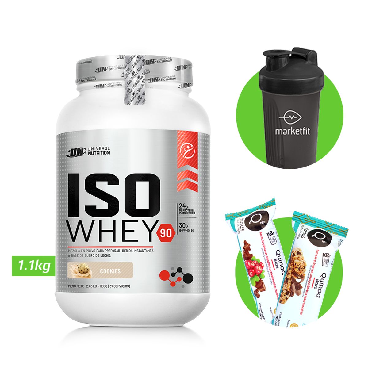 Universe Nutrition - ISO WHEY 1,1 KG PROTEINA UN COOKIES + REGALOS
