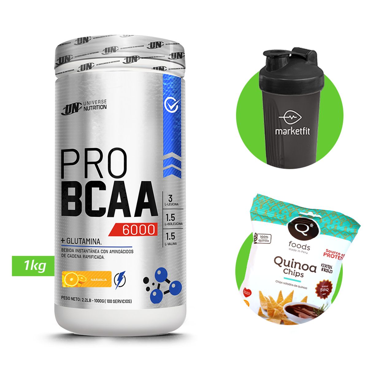 UNIVERSE NUTRITION - Pro Bcaa 1kg Aminoácidos UN Naranja + Regalos