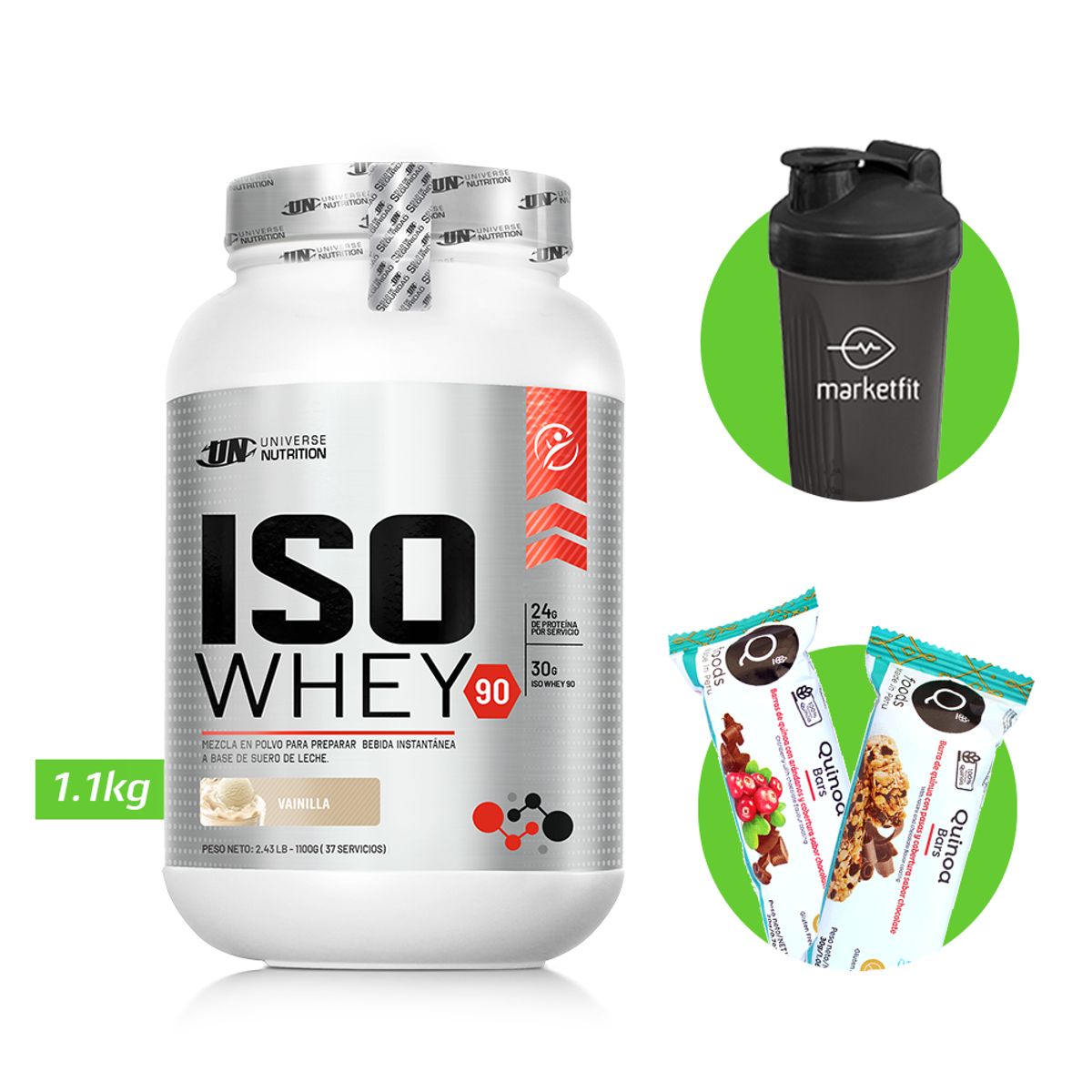 UNIVERSE NUTRITION - ISO WHEY 1,1 KG PROTEINA UN VAINILLA + REGALOS