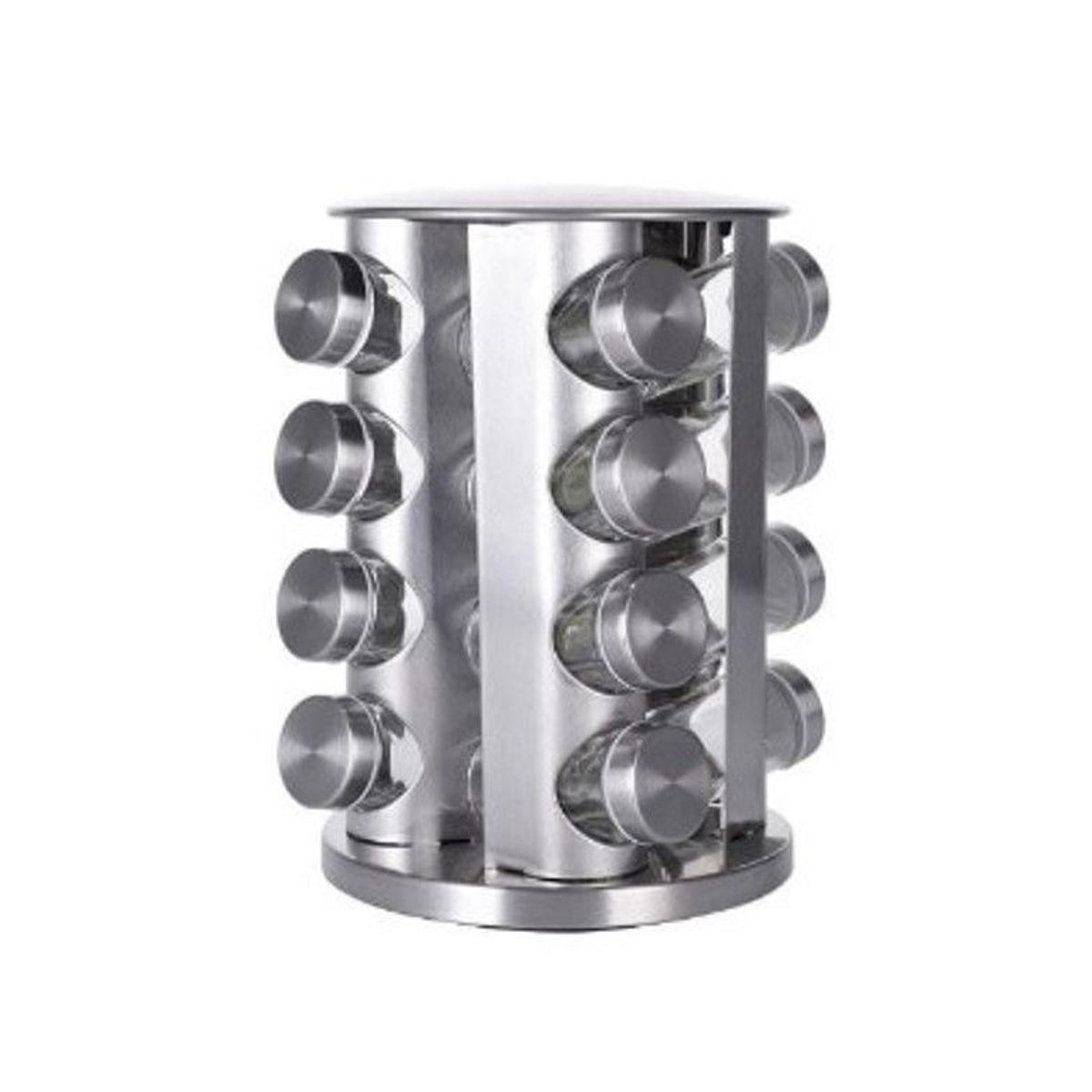 GENERICO - Set  condimentero giratorio de Acero Inoxidable 16 piezas