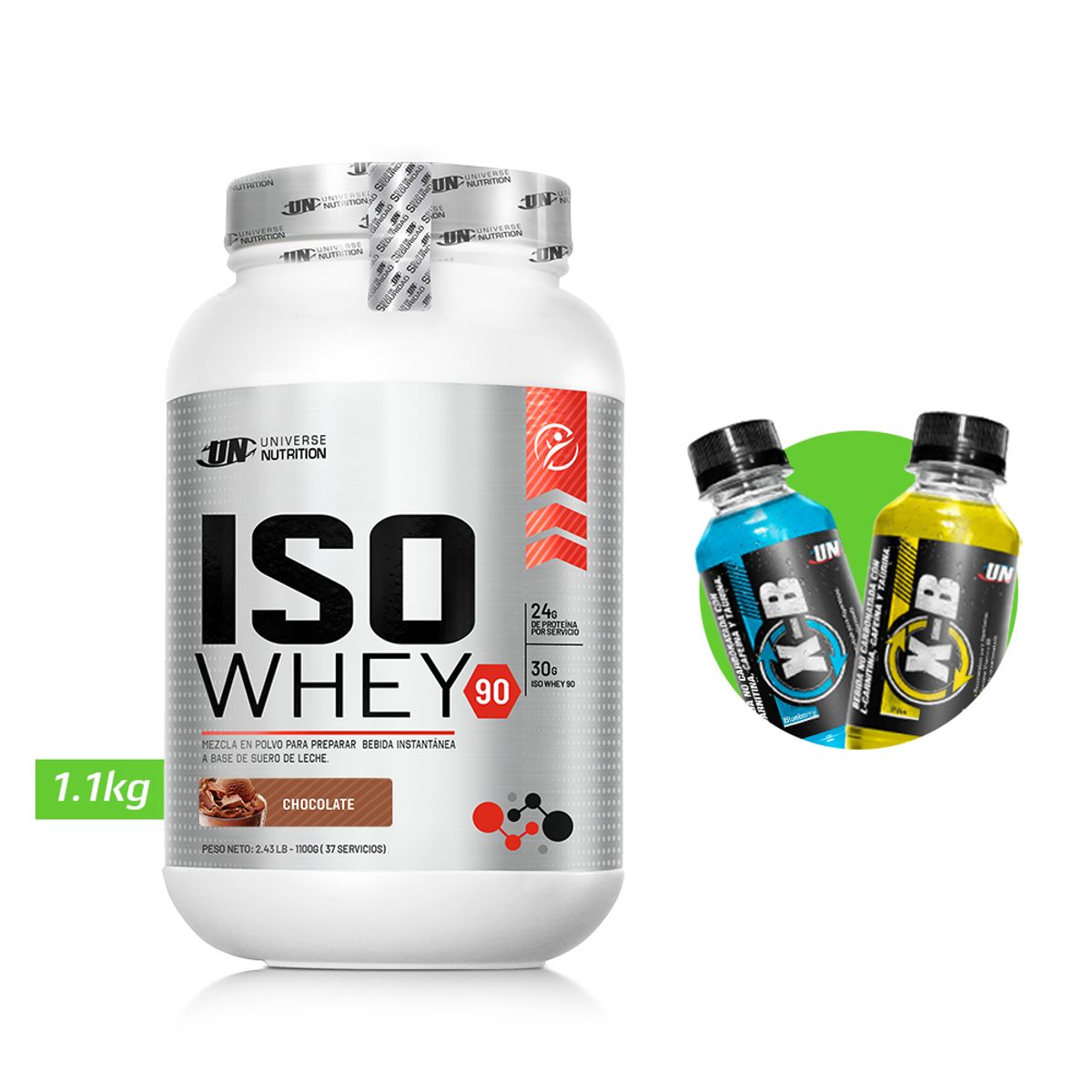 UNIVERSE NUTRITION - ISO WHEY 1,1 KG PROTEINA UN CHOCOLATE + REGALOS