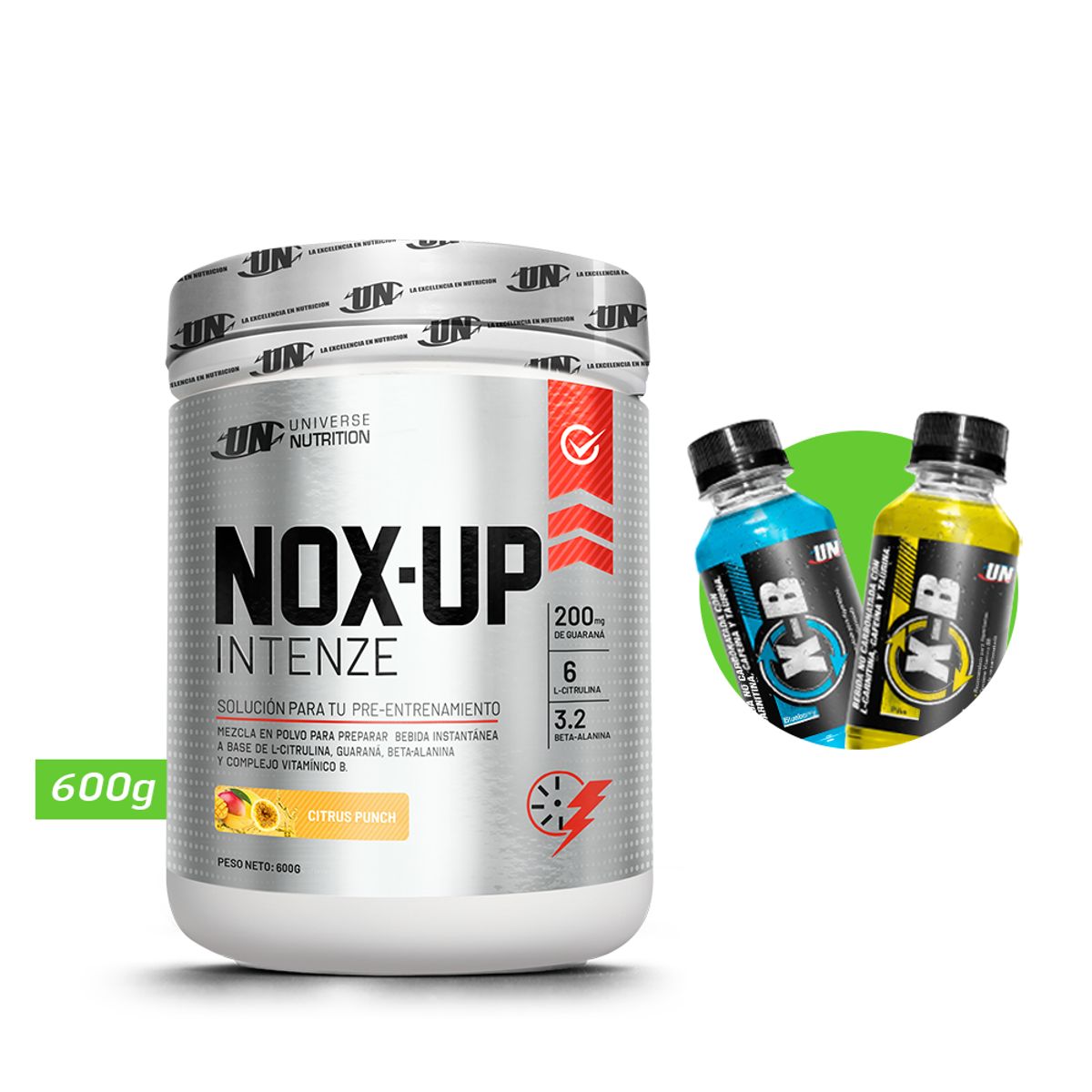UNIVERSE NUTRITION - Nox up intenze 600gr pre entreno un citrus punch + regalos