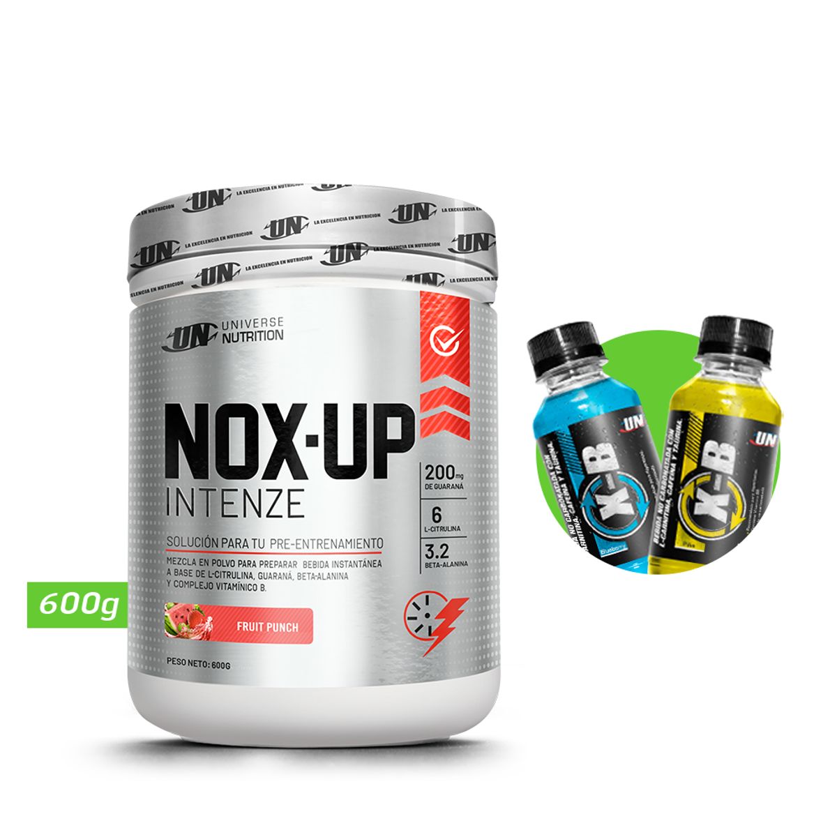 UNIVERSE NUTRITION - Nox up intenze 600gr pre entreno un fruit punch + regalos