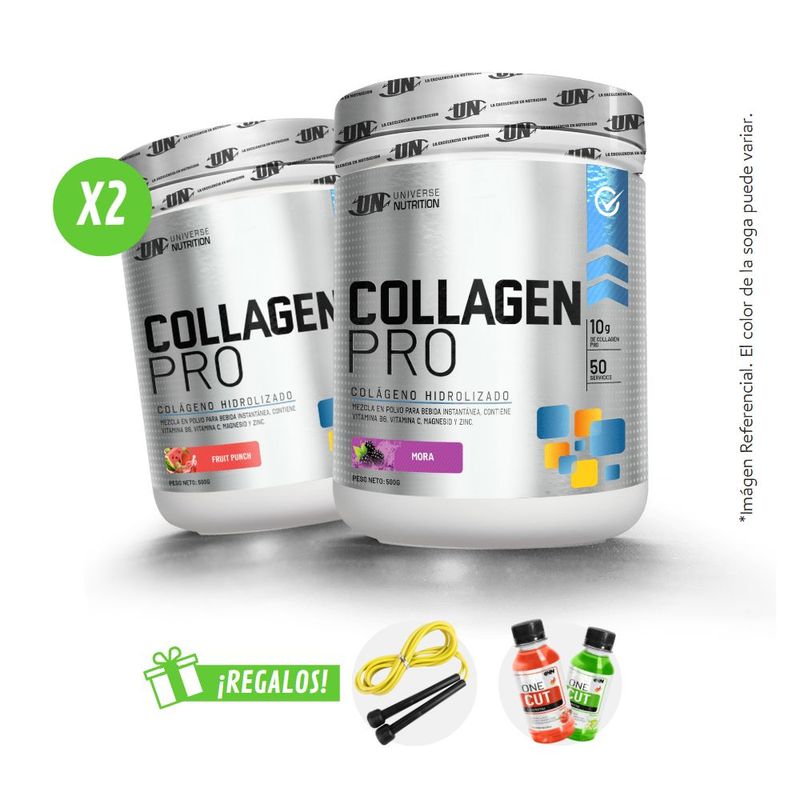 UNIVERSE NUTRITION - 02 collagen pro 500gr colágeno un + regalos