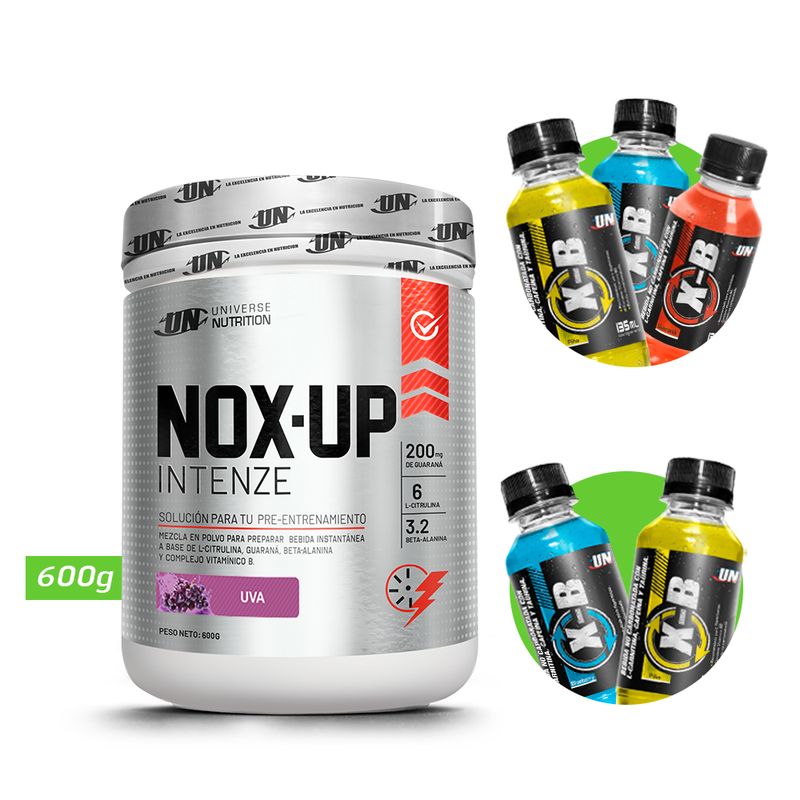 UNIVERSE NUTRITION - Nox up intenze 600gr pre entreno un uva + regalos
