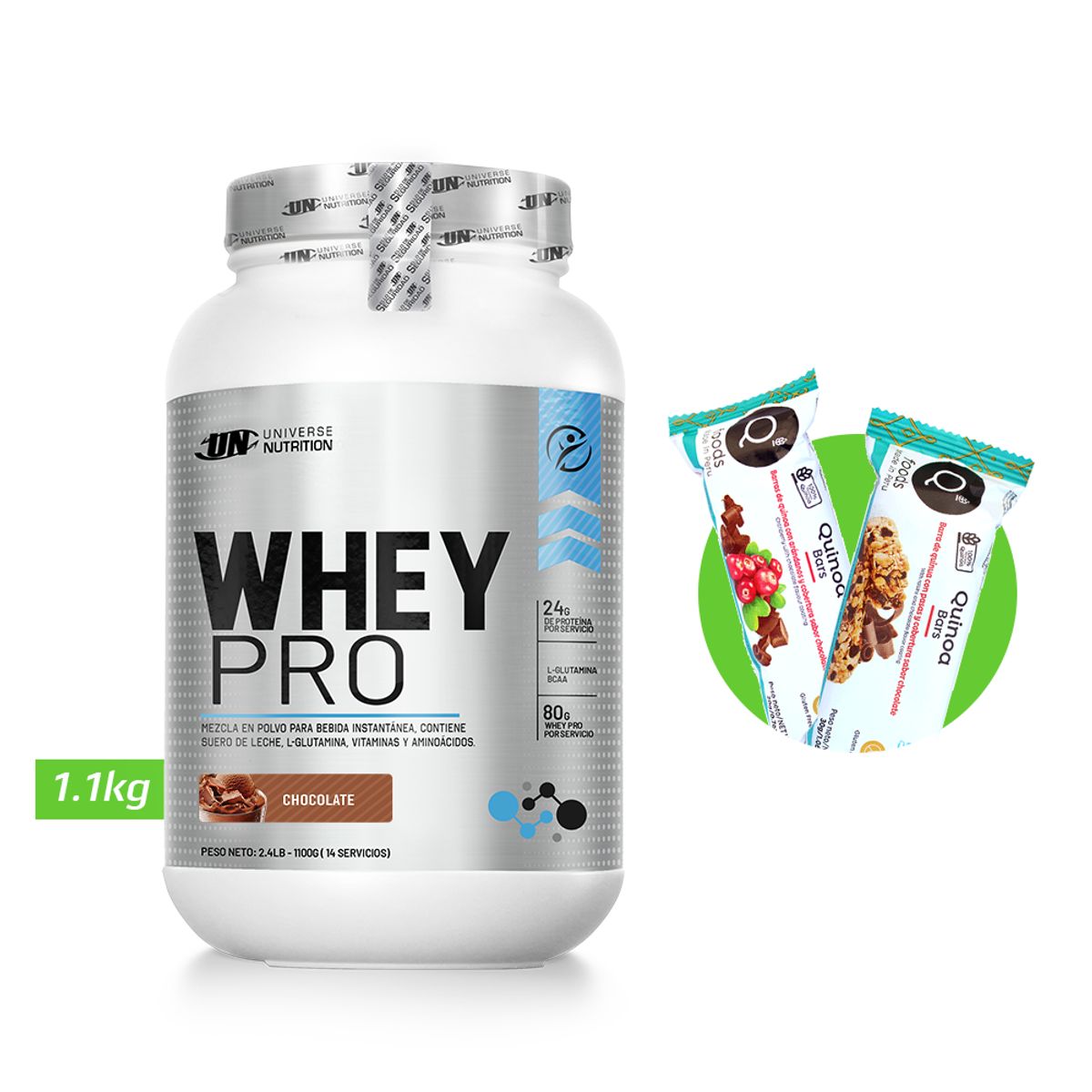 UNIVERSE NUTRITION - WHEY PRO 1.1 KG PROTEÍNA UN CHOCOLATE + REGALOS