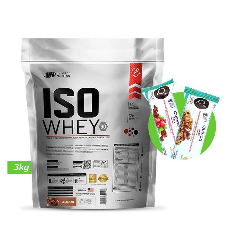 UNIVERSE NUTRITION - ISO WHEY 3 KG PROTEINA UN CHOCOLATE + REGALOS
