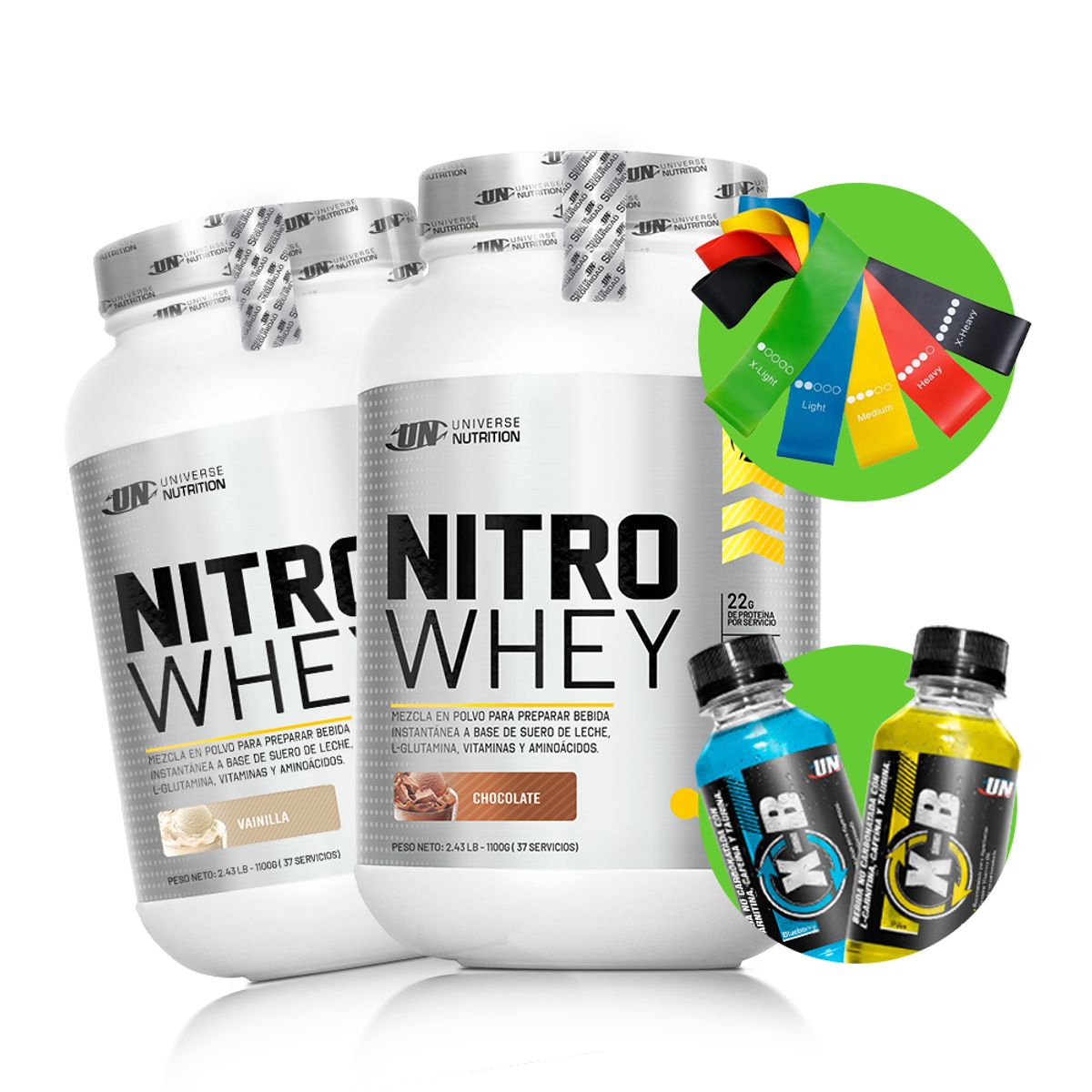 UNIVERSE NUTRITION - 02 NITRO WHEY 1.1 KG PROTEINA UN + REGALOS