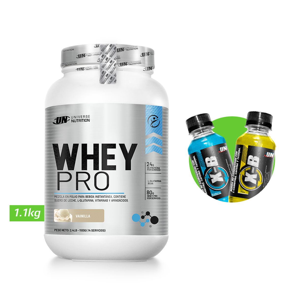 UNIVERSE NUTRITION - WHEY PRO 1.1 KG PROTEÍNA UN VAINILLA + REGALOS