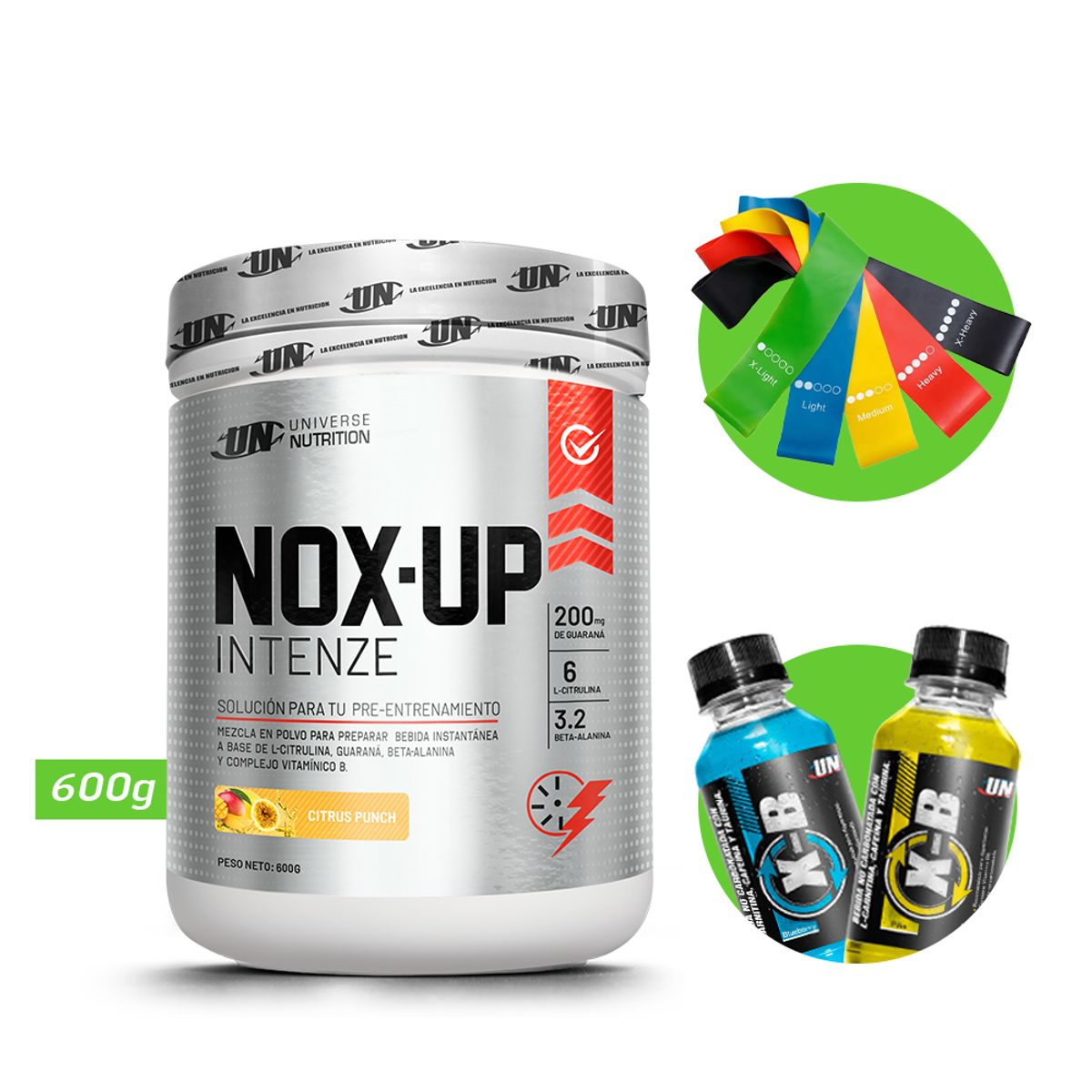 UNIVERSE NUTRITION - Nox up intenze 600gr pre entreno un citrus punch + regalos