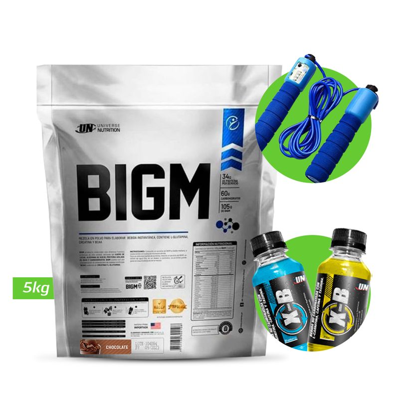 UNIVERSE NUTRITION - BIGM 5KG PROTEÍNA PARA GANAR MASA MUSCULAR CHOCOLATE UN + REGALO