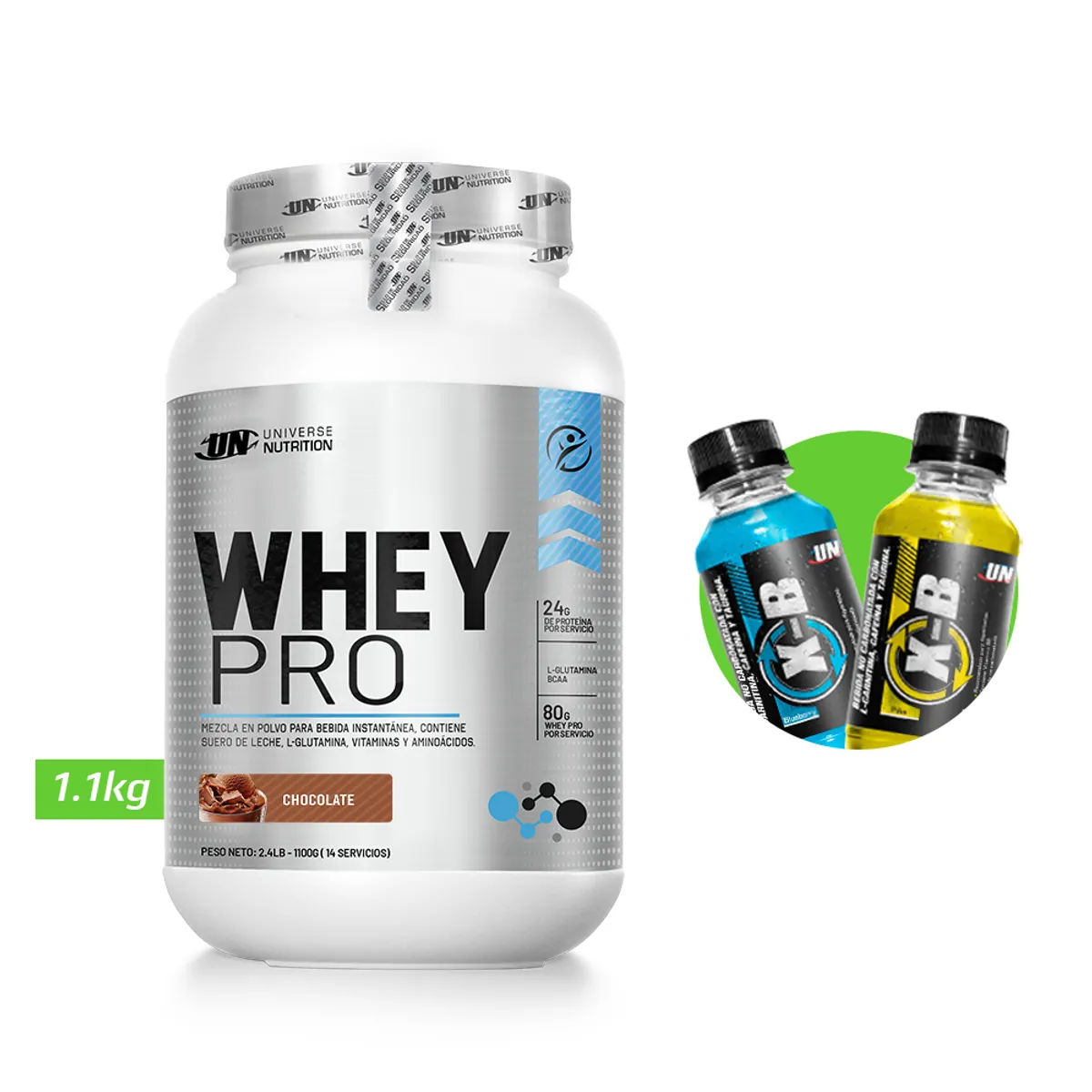UNIVERSE NUTRITION - WHEY PRO 1.1 KG PROTEÍNA UN CHOCOLATE + REGALOS