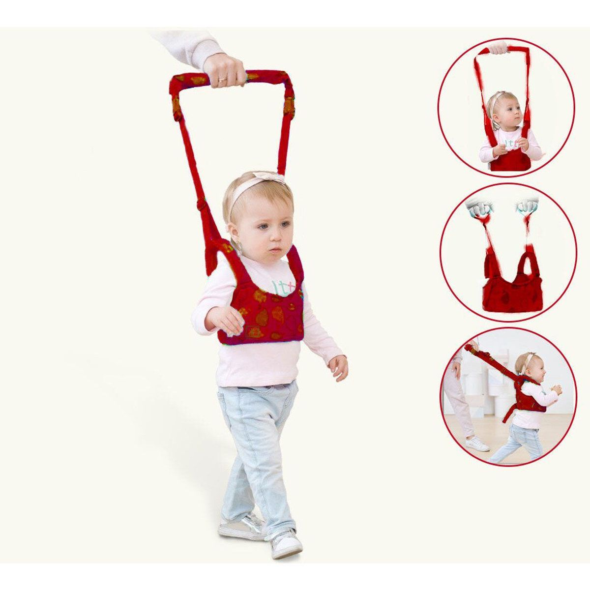 GENERICO - Arnés Caminador 2 en 1 Primeros Pasos Guinda