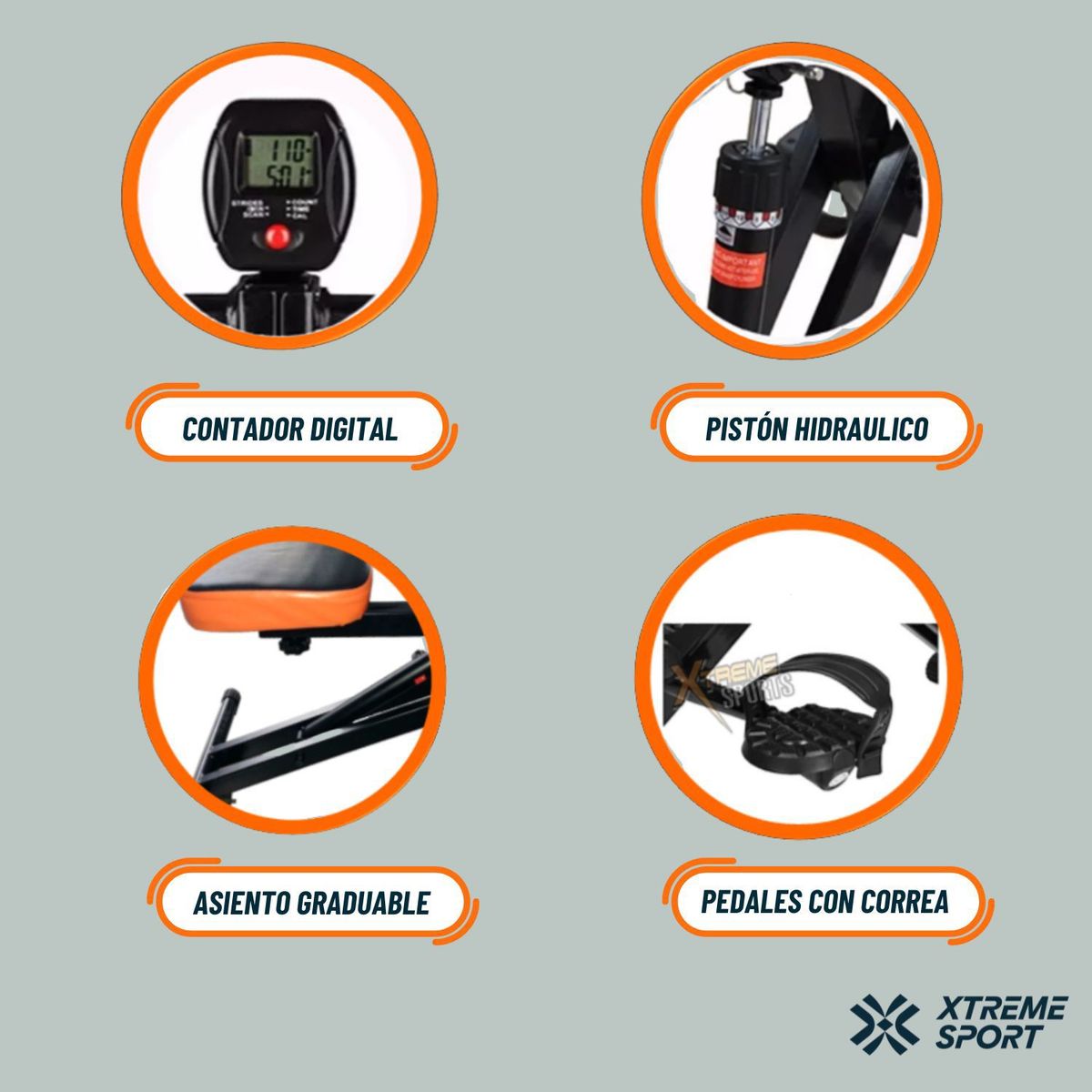 XTREME SPORT - Máquina Abdominal Power con Pistón de fuerza