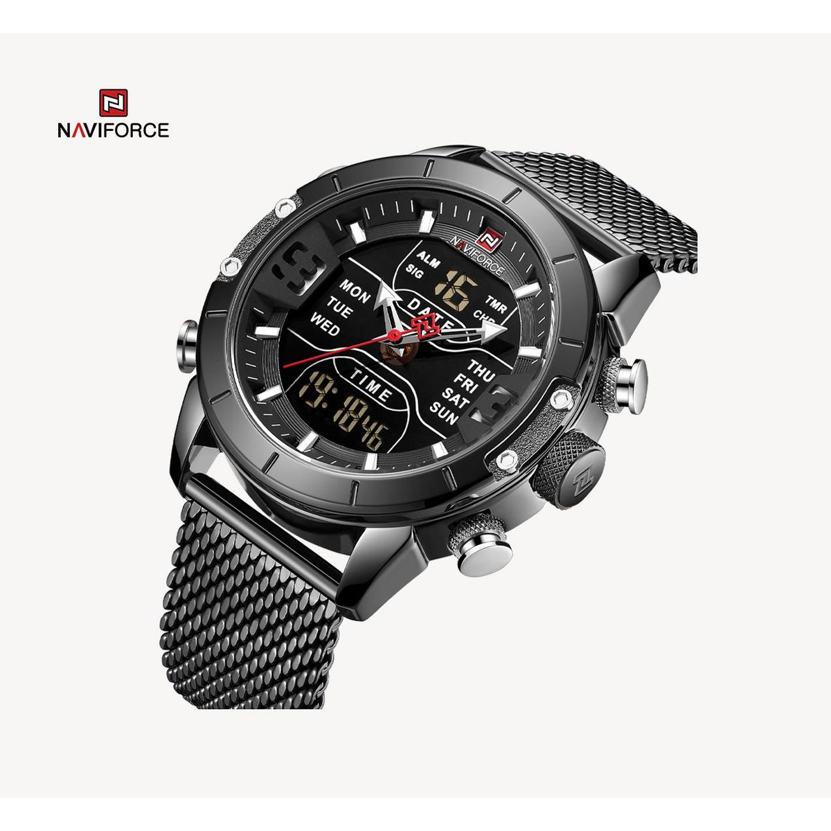 NAVIFORCE - Reloj Naviforce Malla Negro NF9153