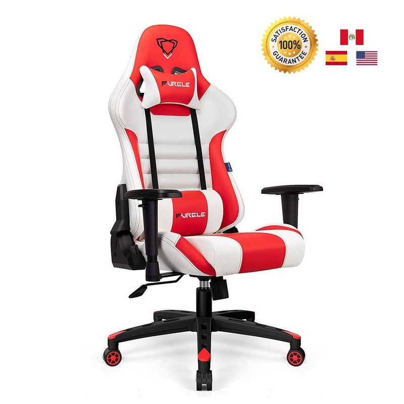GENERICO - Silla Gamer Furgle Alta Gama Blanco y Rojo