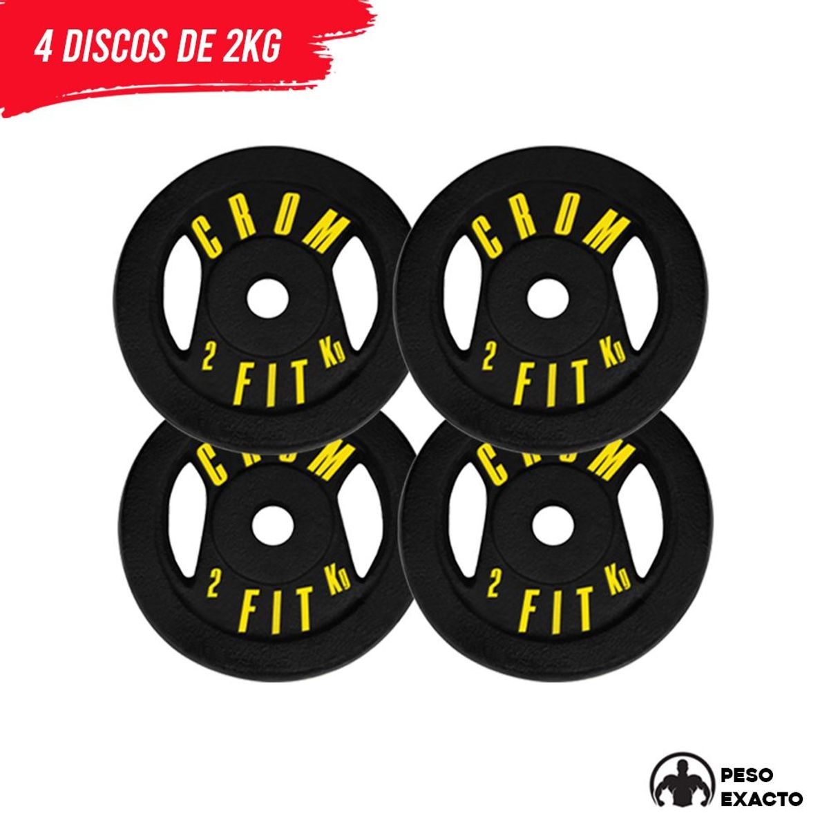 HOLGU - Pesas Americanos 4 Discos 2kg Peso Exacto