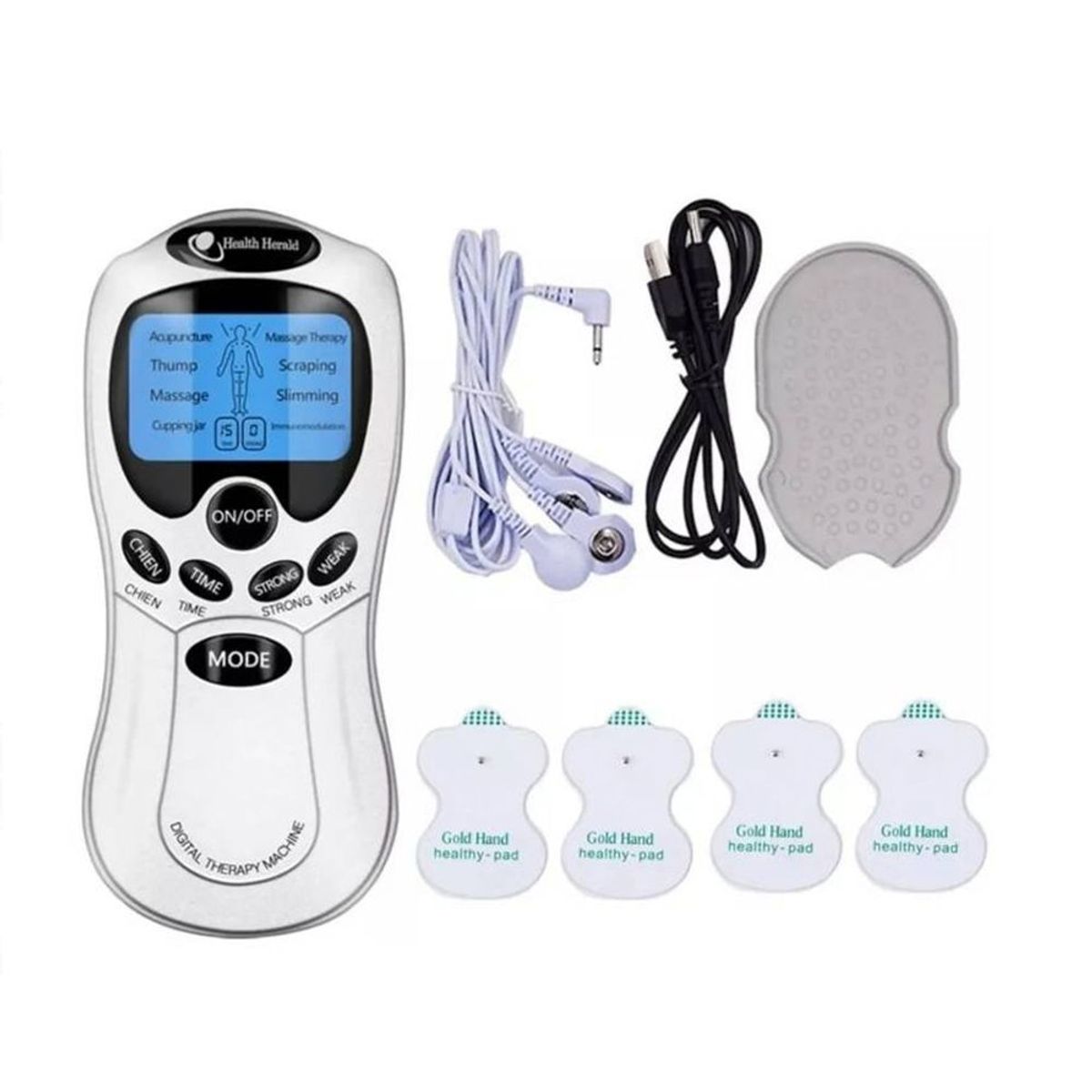 HOLGU - Electroestimulador Tens 8 Parches+cinta Kynesiotape Terapia
