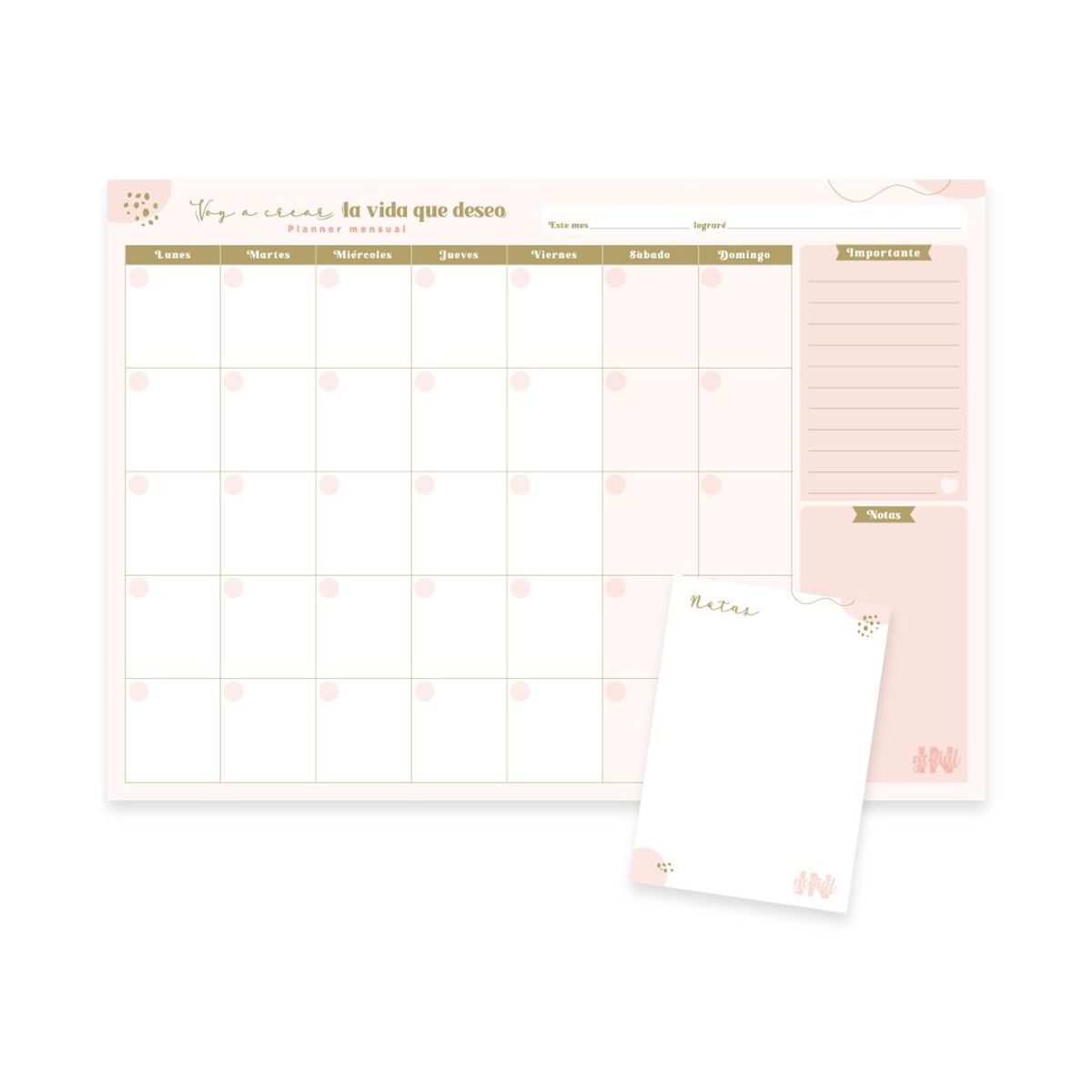 INGENIAL - Set Ingenial Lara planner  block de notas - Planner mensual