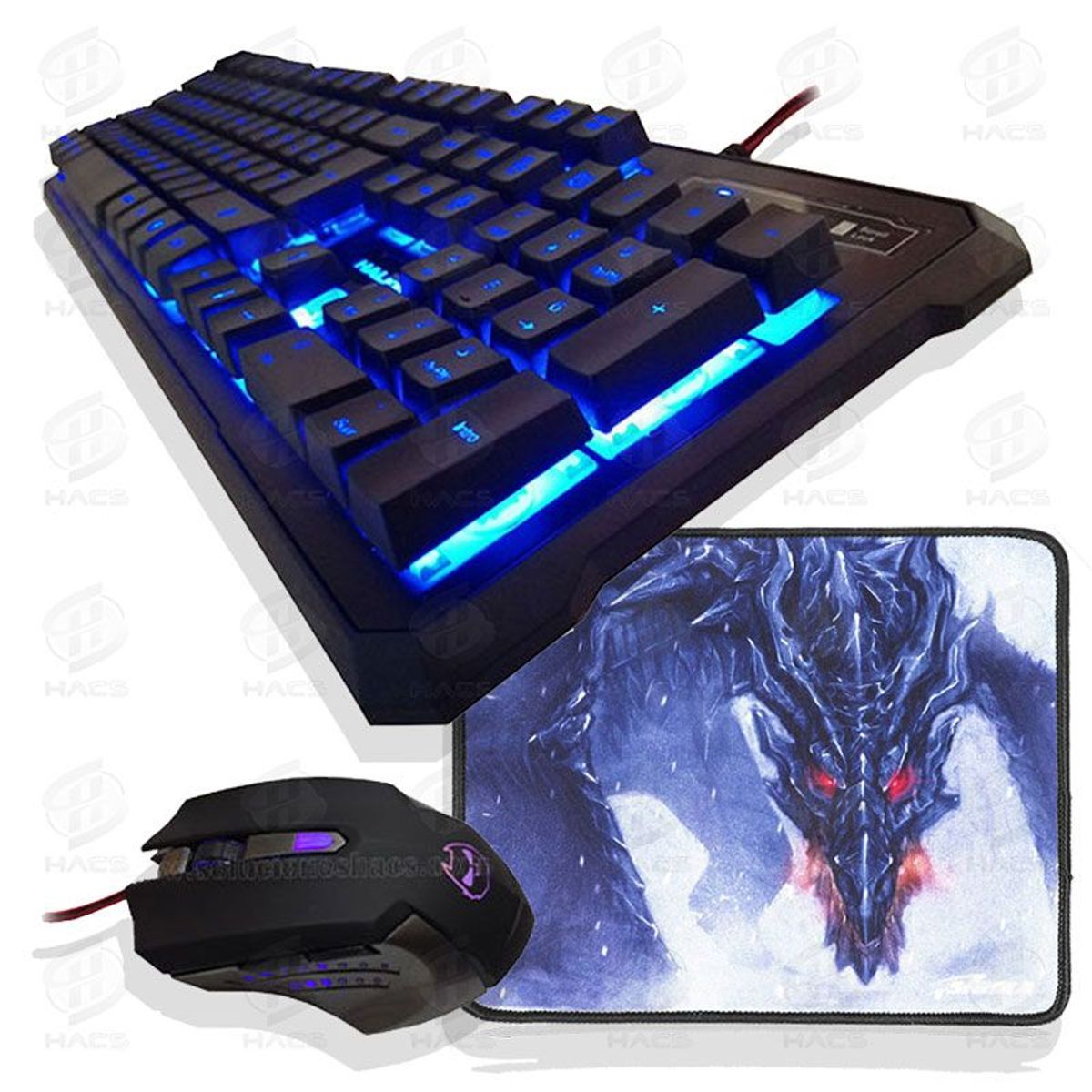 HALION - Kit Gamer Teclado y Mouse Halion Odin Luces Led