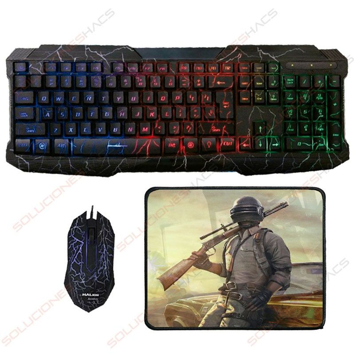 HALION - Kit Gamer Teclado  Mouse  Pad Mouse Halion Kraken