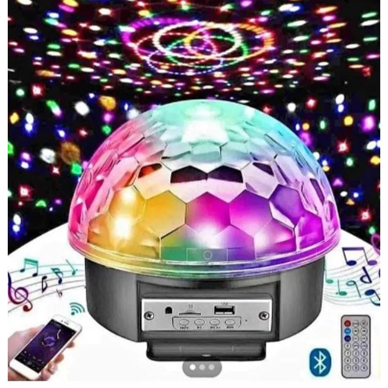 GENERICO - Bola parlante mp3 luces disco sicodélicas  usb control remoto grande