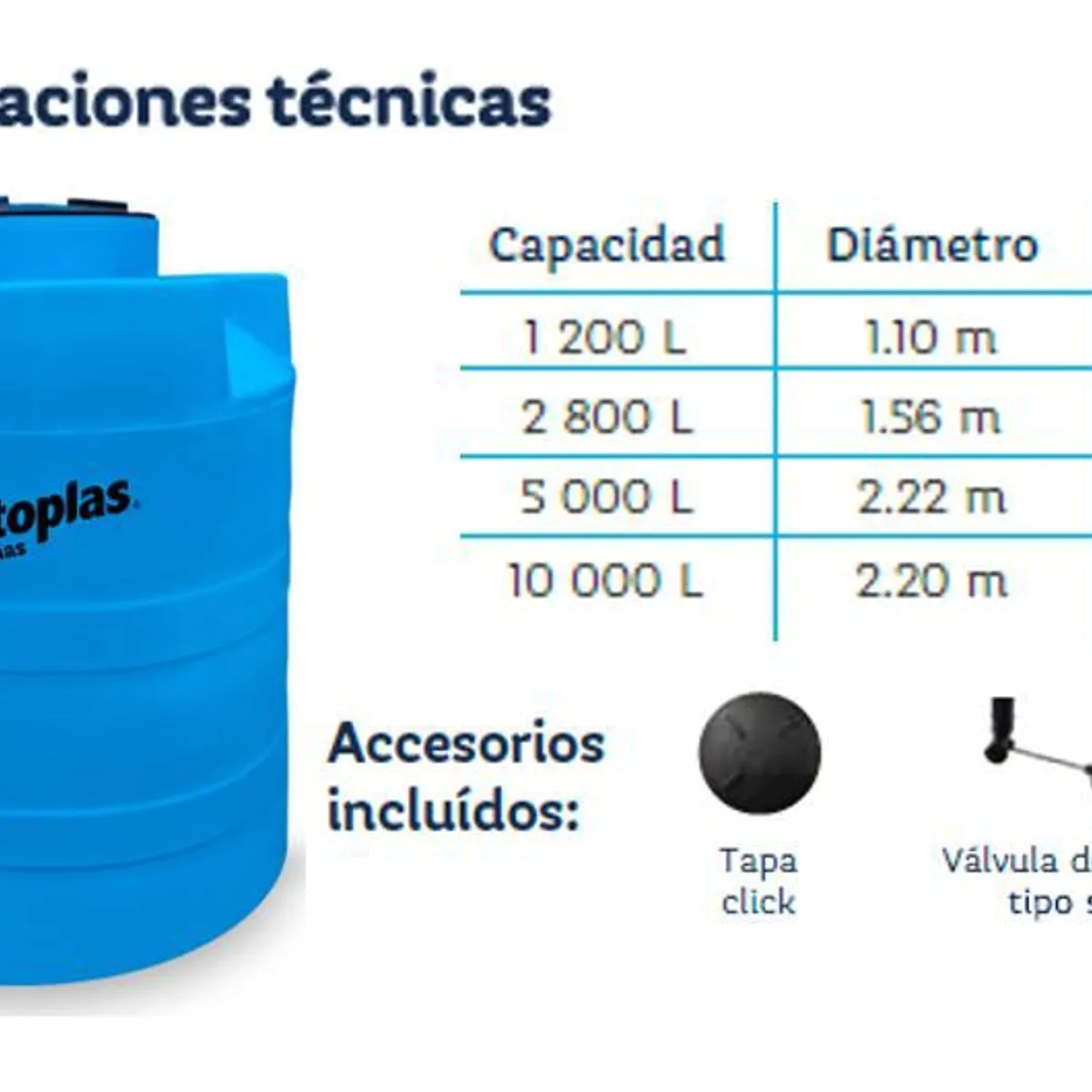 ROTOPLAS - CISTERNA PARA AGUA DE 2,800 LTS
