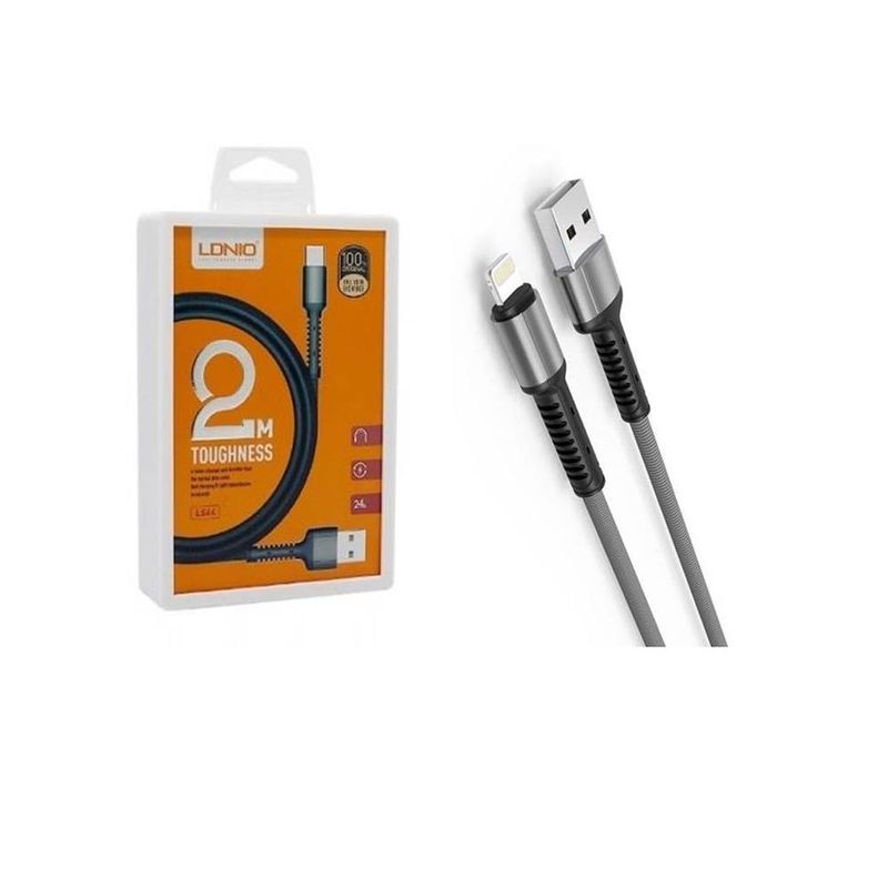 LDNIO - Cable Usb a Lightning Nylon Rápida 2.4A Ldnio LS64 2 MT Iphone 5 6 7 8