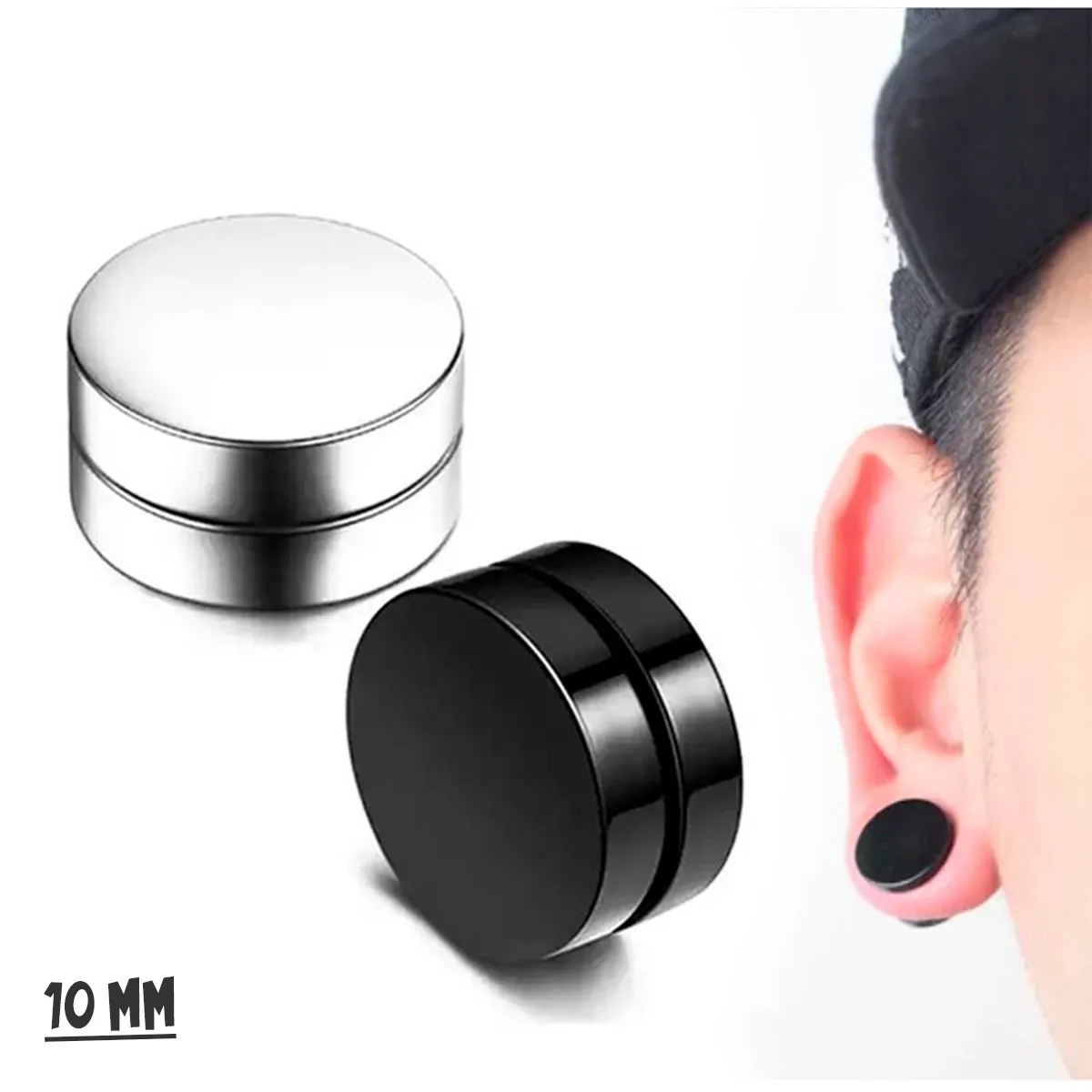 GENERICO - Aretes Magnetico 10mm Imantados Hombres