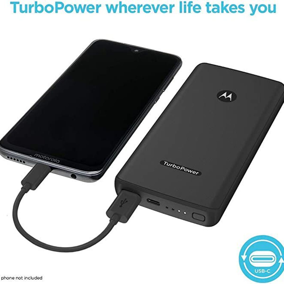 MOTOROLA - CARGADOR PORTATIL MOTOROLA 10000mAh TURBO POWER PACK CON USB-C