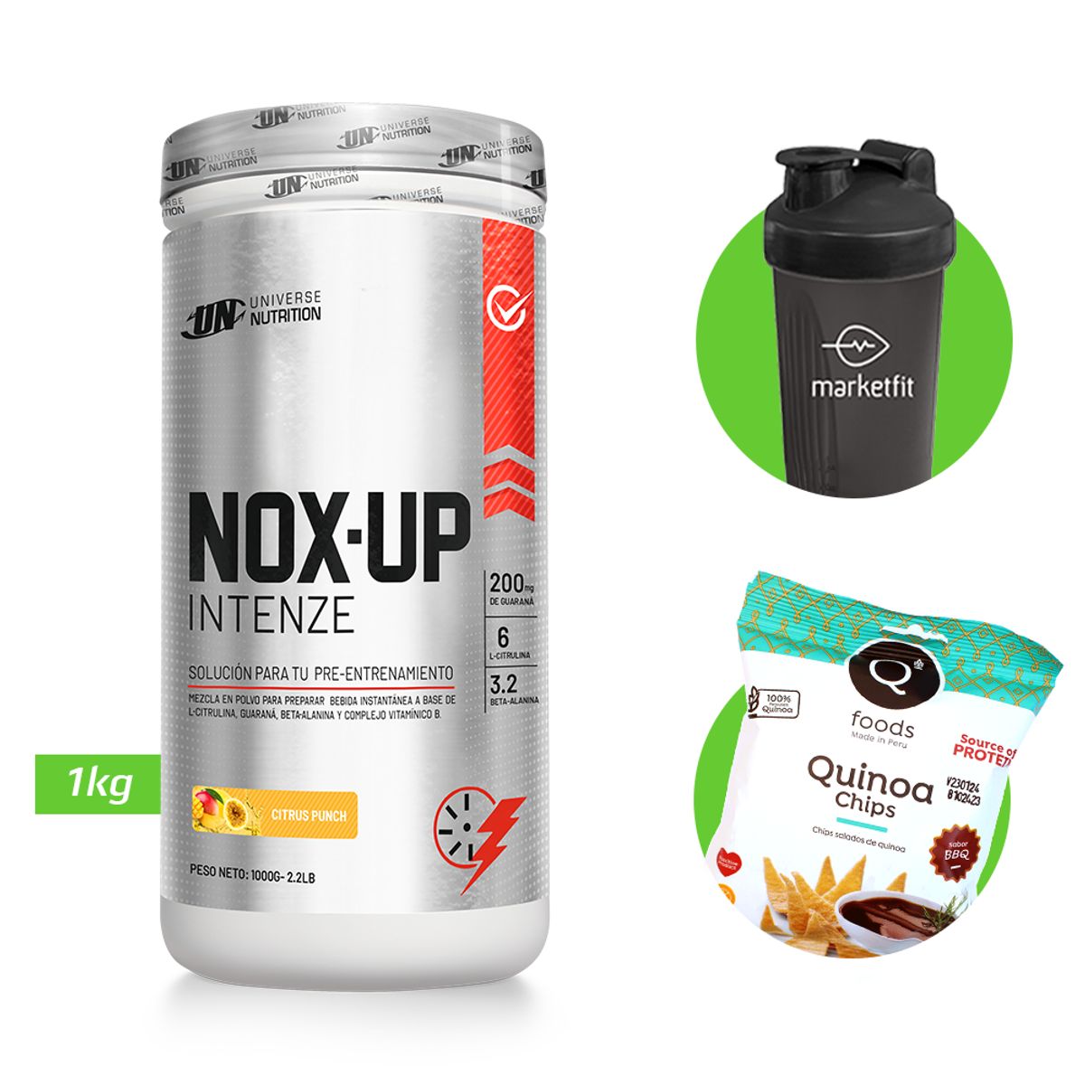UNIVERSE NUTRITION - Nox up intenze 1 kg pre entreno un citrus punch + regalos