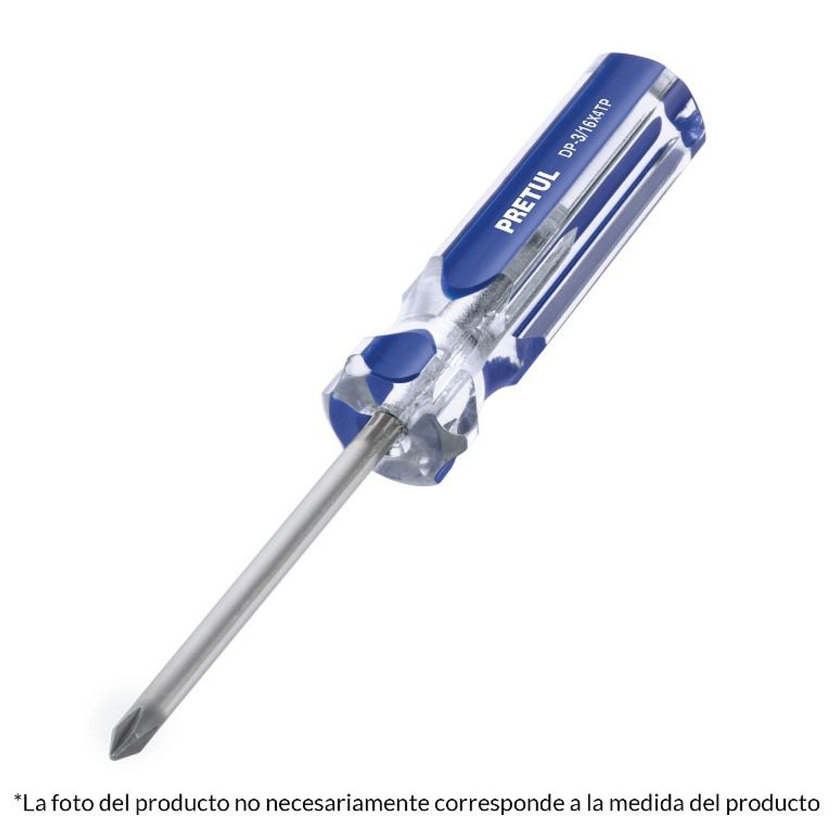 PRETUL - Desarmador Estrella 3/16" x 4" Mango PVC Pretul 21473 - Azul