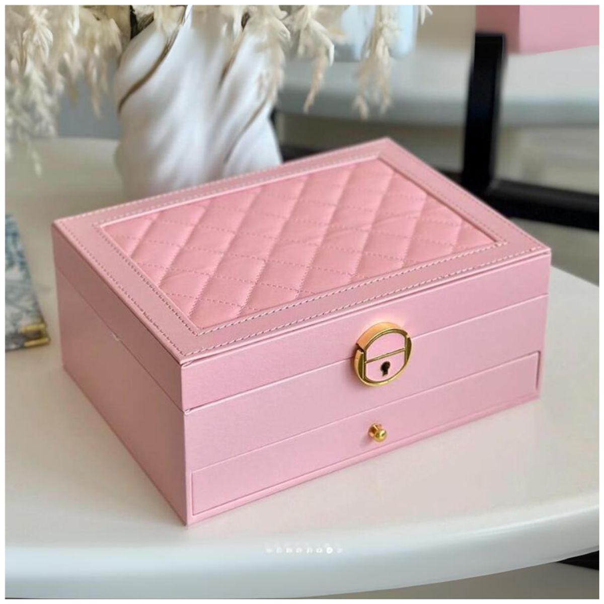 INSPIRA MARKET - Joyero Cofre de Accesorios Pulseras Aretes Cuadrado Cuero