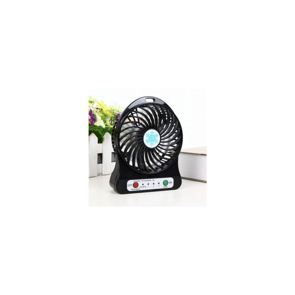 GENERICO - Ventilador portatil recargable usb 3 velocidades y luz led