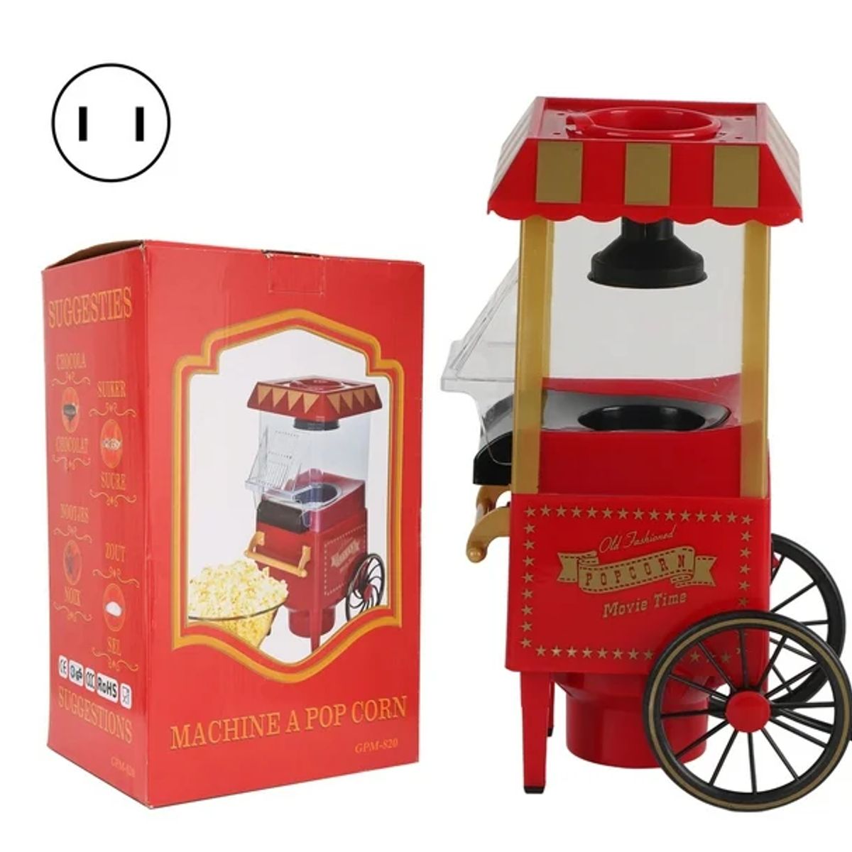 GENERICO - Pop cor maker con rueditas maquina hacer canchita