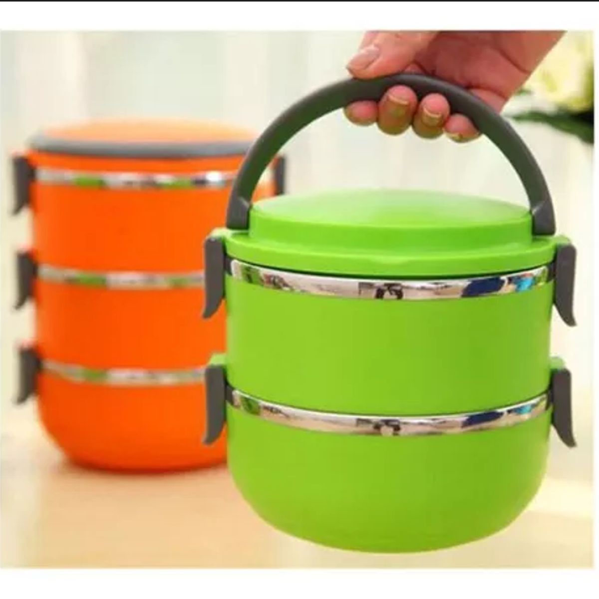 GENERICO - Lonchera térmica acero almuerzo refrigerio-colegio taper 2niveles