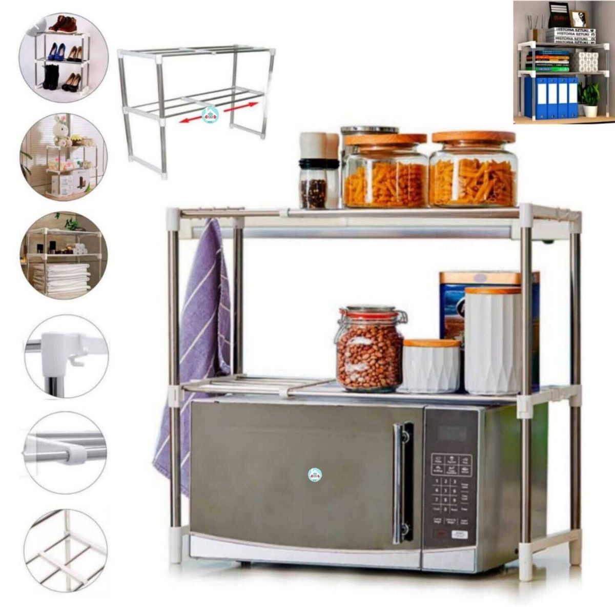 GENERICO - Estante expandible multifuncional 2 niveles