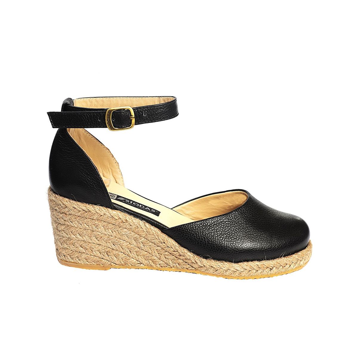 ESTODAS - Alpargatas Cuero Mujer Estodas Letizia N Negro