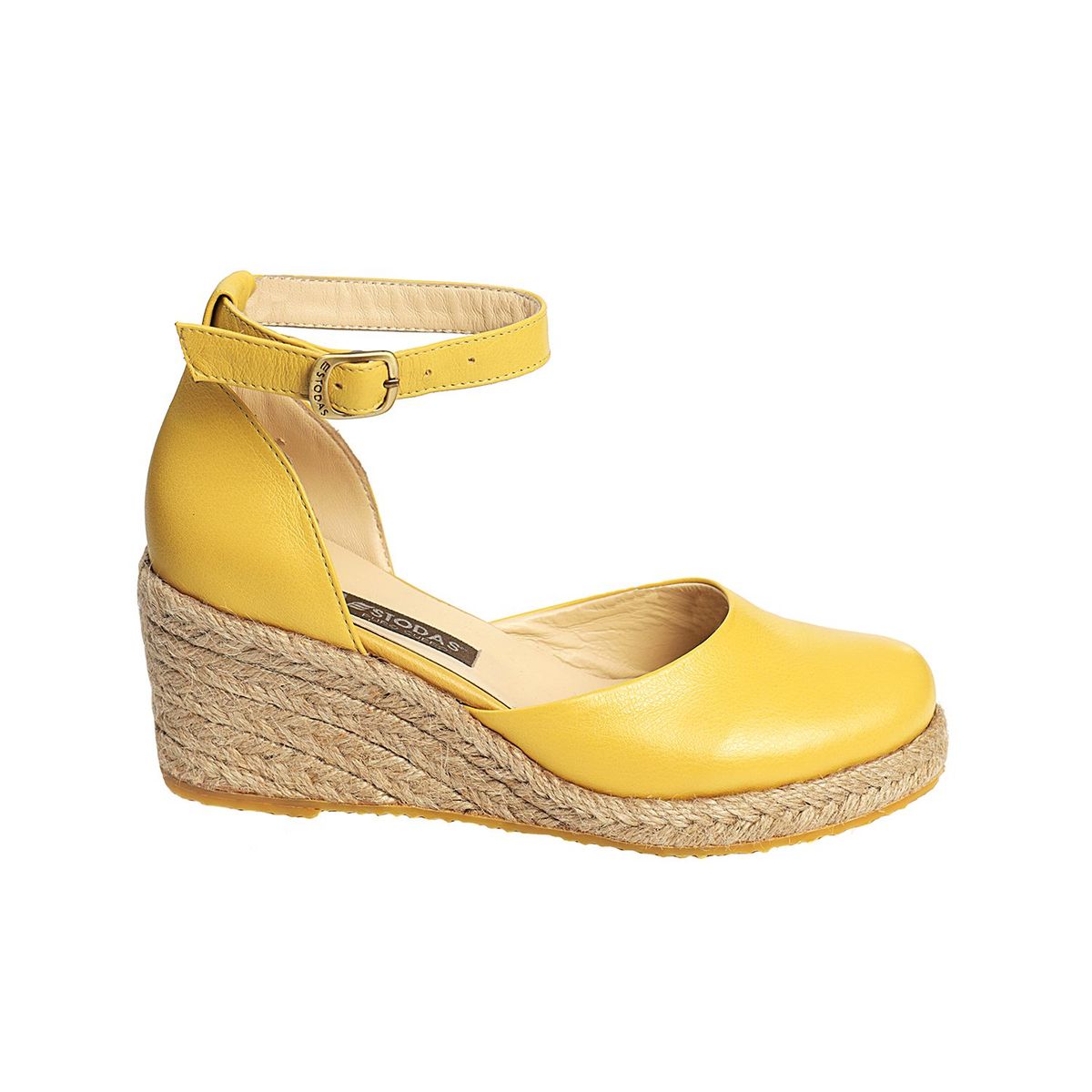 ESTODAS - Alpargatas Cuero Mujer Estodas Letizia N Mostaza.